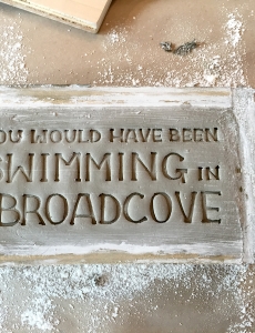 Stamping the Broad Cove Brick