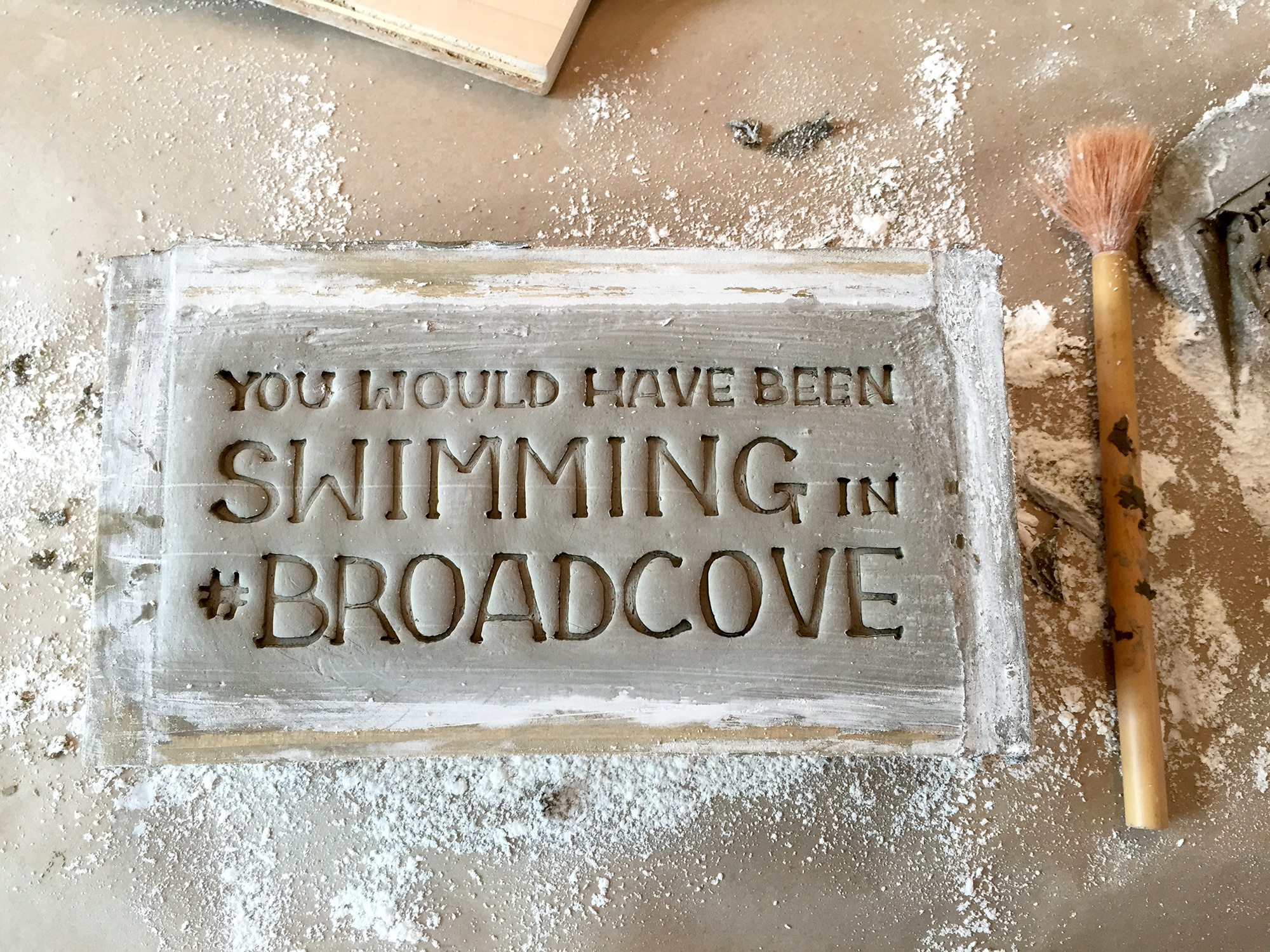 Stamping the Broad Cove Brick
